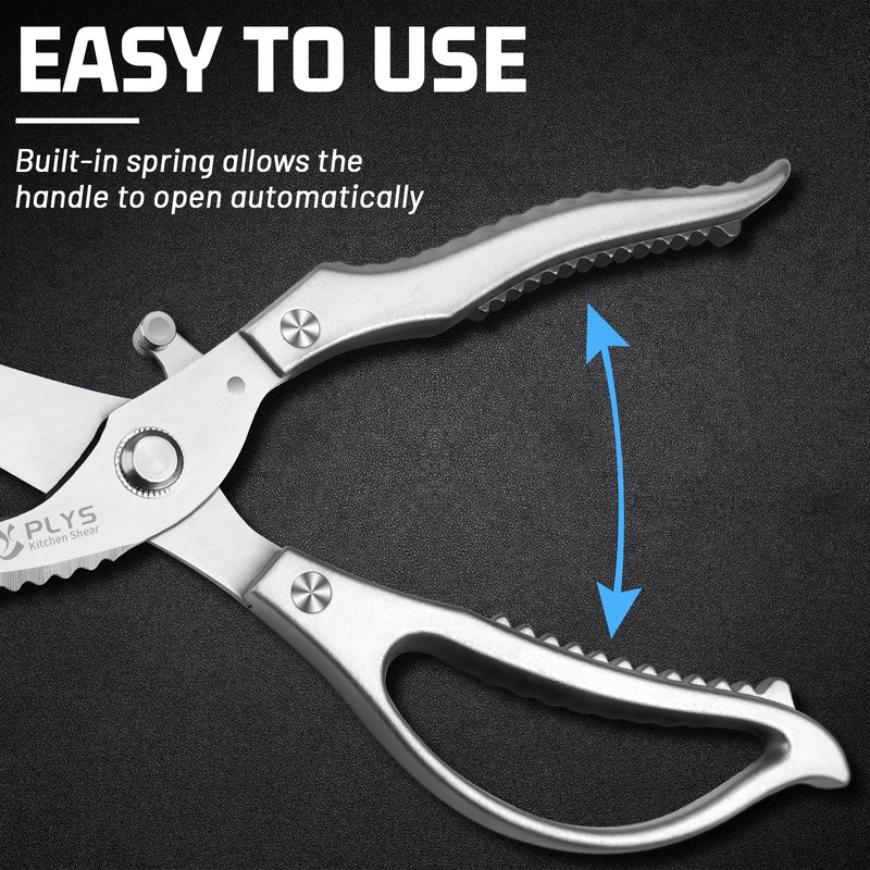 Kitchen Scissors for Chicken Poultry Shears: Heavy Duty Scissors Silver