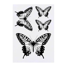 4 x 'Open Winged Butterfly' Temporary Tattoos - Water Resistant, Skin-Safe, Non-Toxic Transfers, Mixed Sizes (TO00082750)