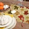 Fall Retro Maple Leaves Table Runner 13x36 Inch Linen Autumn