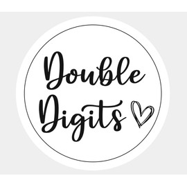 Double Digits Stickers, Double Digits 10th Birthday Stickers 2" Round Sticker, 20 Sticker Sheet, Party Favor Sticker
