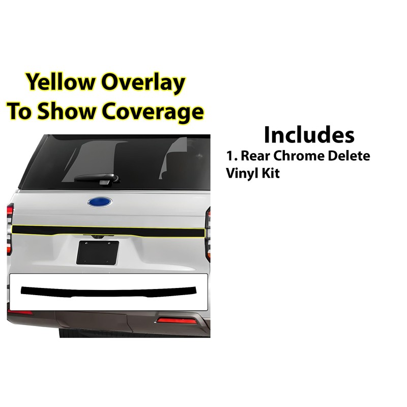 BOGAR TECH DESIGNS Rear Chrome Delete Overlay Compatible with Ford