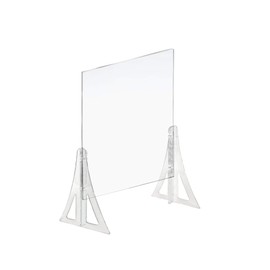 Azar Displays Protective Sneeze Guard for Counter and Desk - Portable Plexiglass Barrier (Pack of 2) - Acrylic Desk Shield Adjustable to Six Heights for Transaction Window. Plastic Shield for Desk