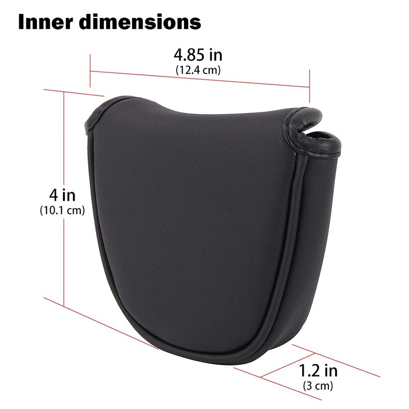 Golf Head Cover Mallet Square Magnetic PU Leather Putter Cover