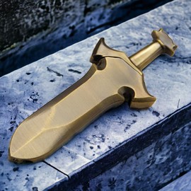 Cool Metal Torch Lighter, Creative Sword Shape Lighter, Refillable Butane Inflatable Lighter, Windproof Lighter, Candle Kitchen Outdoor Accessory, Unique Gift for Men (No Gas) Bronze