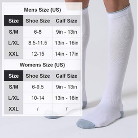 CelerSport 3 Pairs Compression Socks for Men and Women 20-30 mmHg Running Support Socks, White (3 Pack), Small/Medium