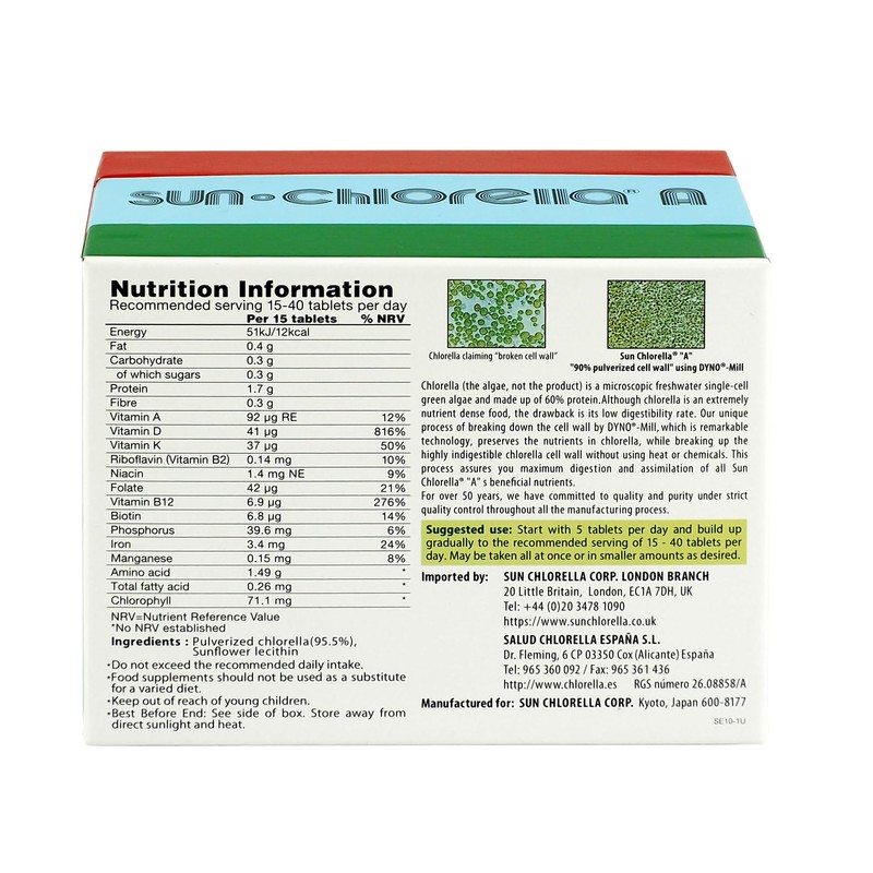 Sun Chlorella A Tablets, Pack of 1500
