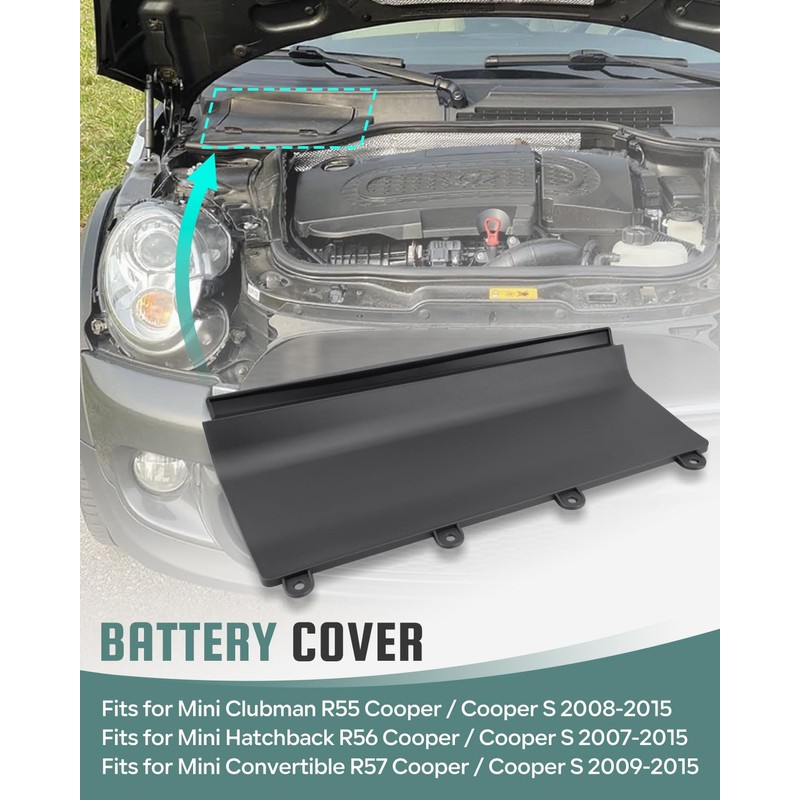 JUQAFY Battery Cover Fit for Mini Clubman R55/ Hatchback R56/