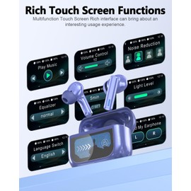 ZIUTY Wireless Earbuds, ANC ENC Noise Cancelling Ear Buds with Touch Screen