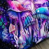 Nttopship Fantasy Mushrooms Comforter Set Twin,Galaxy Fantasy 3 Pieces Bedding