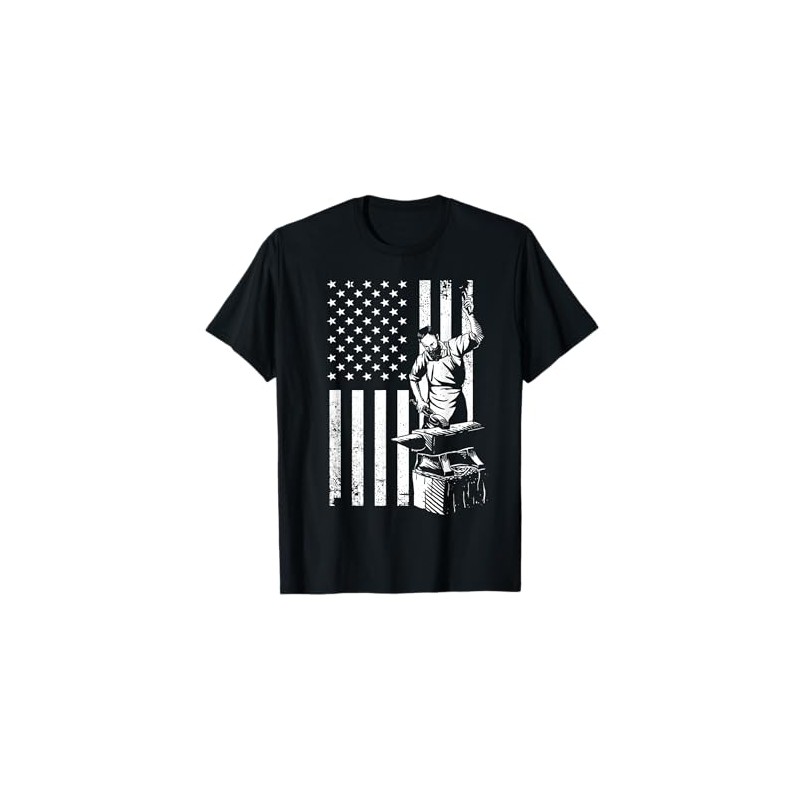 Cool US Flag Blacksmith Art For Men Women Blacksmith Forging