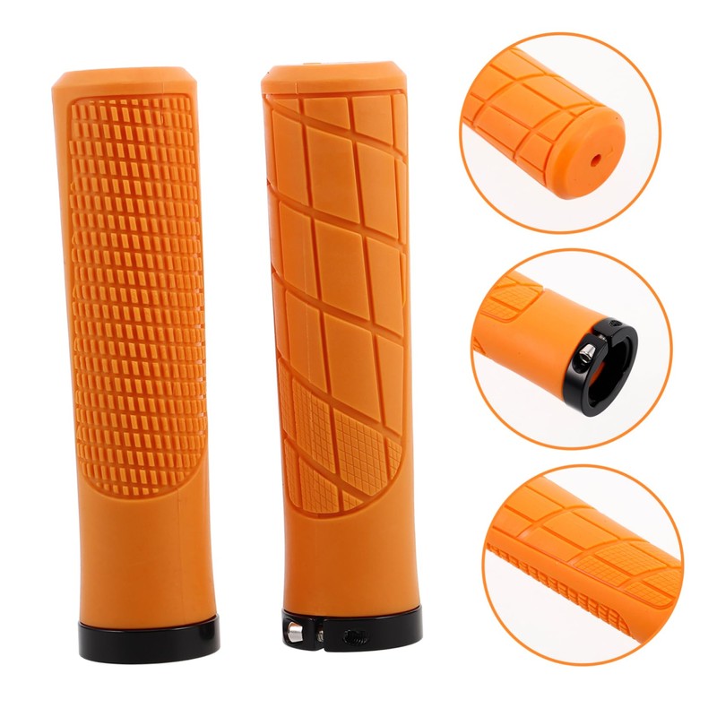 Outanaya 2pcs Ergonomic Soft Rubber Bicycle Handlebar Grips Slip Design