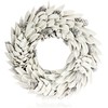 com-four® Door and Table Wreath for Christmas, White Advent Wreath
