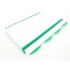 Sweda Wire Bound Notebook w/4 Dividers, White w/Green Accent, Elastic