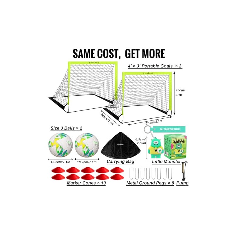VavaCava Portable Soccer Goal Set with Balls and Accessories