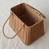 Plastic Imitation Rattan Basket Rustic Imitation Handwoven Picnic Basket Wtih