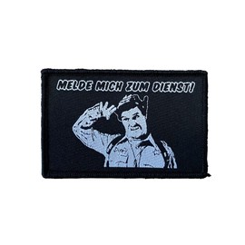 Polizeimemesshop Officer Doofy Ich melde Mich zum Dienst Textile Patch with Velcro - Police