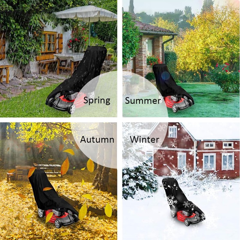 Lawn Mower Cover, Black, 191 x 50 x 100 cm,
