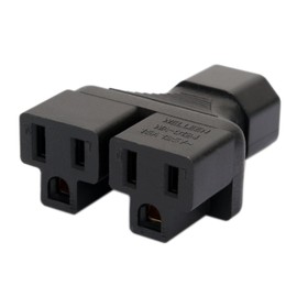 Strhowill C14 to 5-15R AC Adapter IEC320 C14 Male to Dual 5-15R Female Y Type Splitter Extension Power Adapter