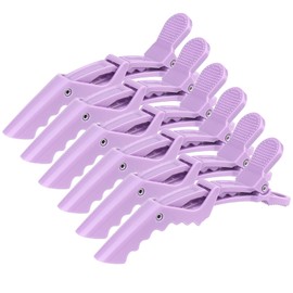 Hair Clips, Crocodile Hair Clips for Styling, Professional Large Hair Sectioning Clips for Thick Fine Long Hair, No Crease Hairdressing Clips for Girls Women, Alligator Hairclips (Purple, 6Pcs)