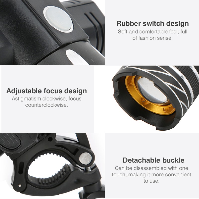 Mountain Bike Light Bicycle USB Rechargeable Headlight Rainproof Night Riding