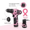 WORKPRO 12V Pink Cordless Drill Driver Set Electric Screwdriver Driver