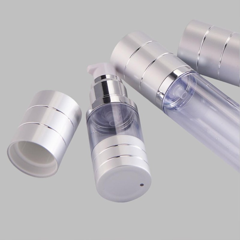 2PCS 30ml/1oz Empty Clear Plastic Airless Pump Bottles Lotion Dispenser