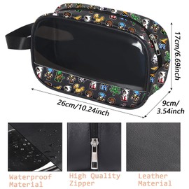 WCGXKO Video Game Inspired Clear Makeup Bag Game Character Gift JRPG Gamer Gift (F Game Cbag CA)