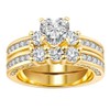 Yellow Gold Filled Three-stone Womens Wedding Ring Sets Bridal Sets