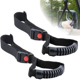 ecocstm 2 PCS Car Adjustable Grab Handle, Car Handle Assist, Safety Handle Portable Vehicle Support Grab Bar for Trucks, SUVs, Jeeps, Vans, Cars and ATVs (Black)