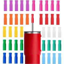 50 Piezas Puntas de Silicona para Popote Reutilizables, Protectores de Pajitas Multicolores, para Pajitas de Acero Inoxidable de 6 mm de Diámetro Exterior, Adecuadas para Batidos y Calientes
