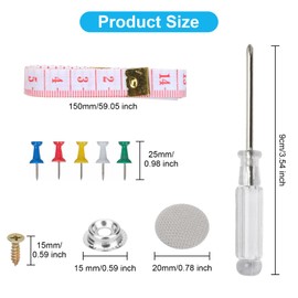 75 Piece Car Canopy Repair Kit Car Canopy Repair Rivets Roof Liner Repair Set with Tape Measure Pins Screwdriver for All Cars