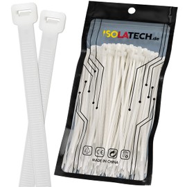 ISOLATECH Cable Ties Transparent UV Resistant Pack of 100 100 mm x 2.5 mm Large Small Long Wide Thin Extra Strong Tear-Resistant Lockable Industrial Quality Nylon Set Selection