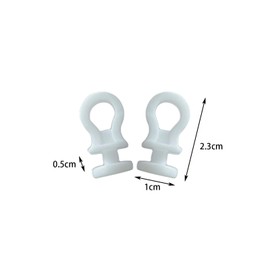 DWUENT 120 White Plastic Curtain Hooks (2.3x1cm) - PE Glider Hooks for Tracks & Rails, Multipurpose Home/Office Use