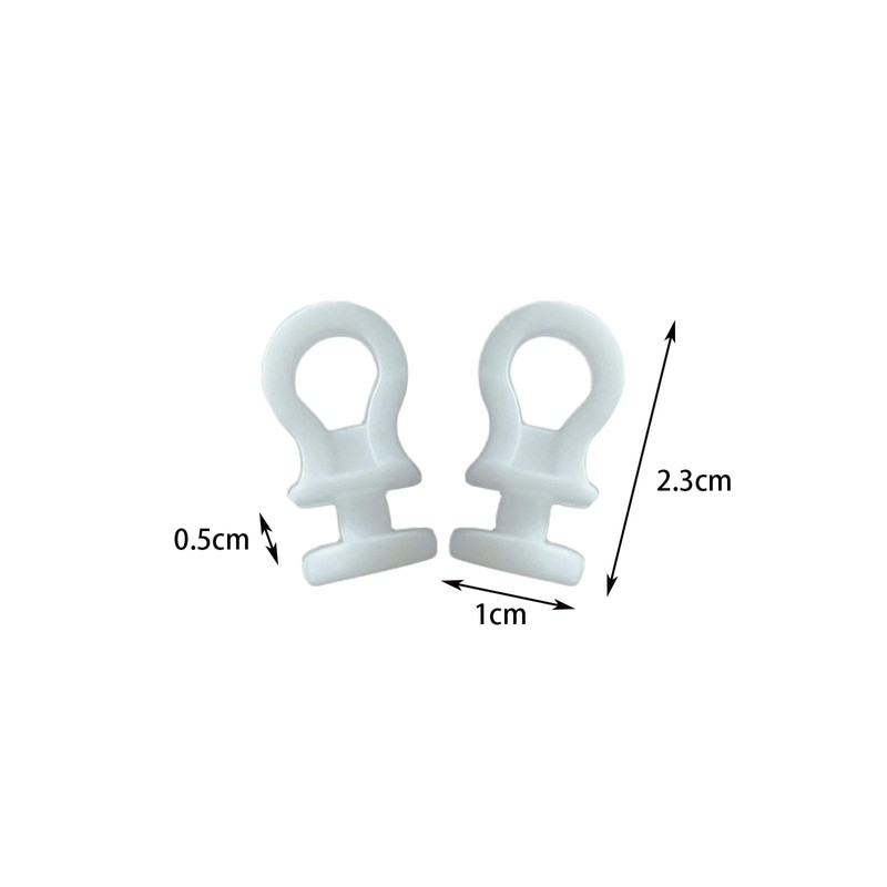 DWUENT 120 White Plastic Curtain Hooks (2.3x1cm) - PE Glider