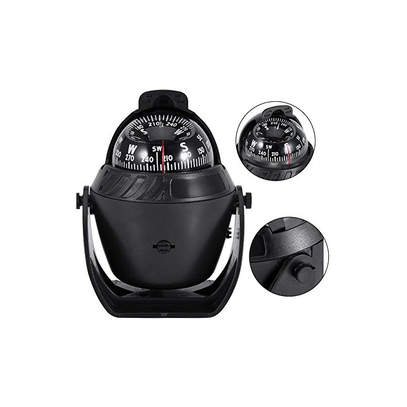 Vgeby Bullet Compass, Boat, High Precision LED Bullet Compass, Navigation