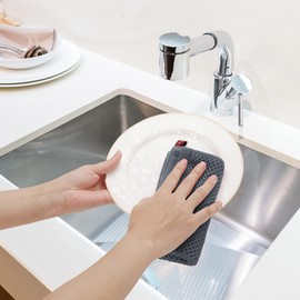 PiccoCasa 100% Cotton Kitchen Dish Cloths, 6 Pack Waffle Weave Dish Towels for Drying Dishes Super Soft Absorbent Quick Drying Kitchen Towels and Dishcloth Set, 13 x 13 Inch, Gray