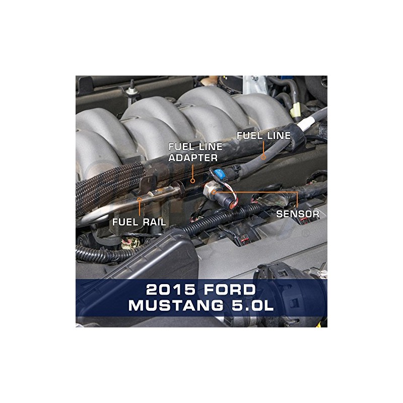 GlowShift 3/8" Quick-Connect EFI Fuel Line Fuel Pressure Sensor Adapter