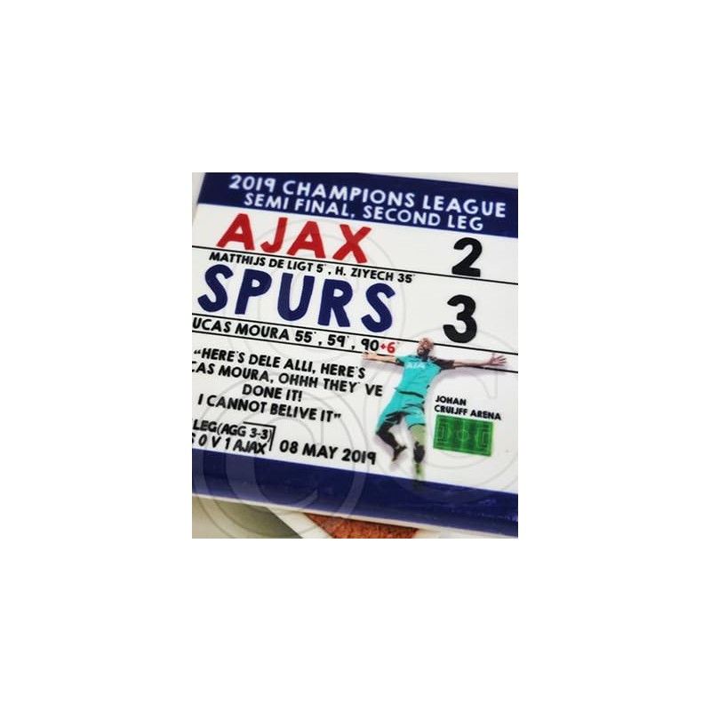 SPURS 3-2 Ajax, Tottenham Champions League Semi Final Marble Coaster,Retro,