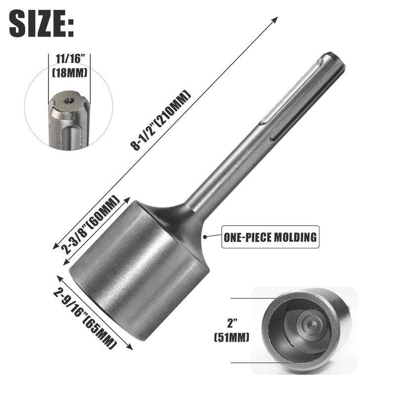 SDS Max Shank T-Post Driver - 2-Inch Diameter Head, Compatible