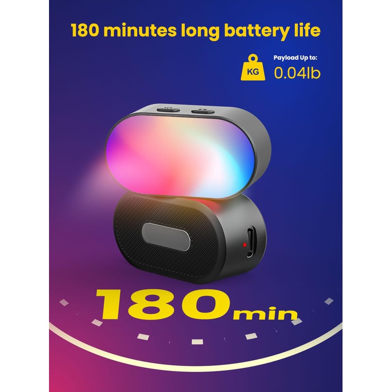 AOCHUAN Magnetic RGB LED Light, 7 Colour Temperature, 3 Brightness