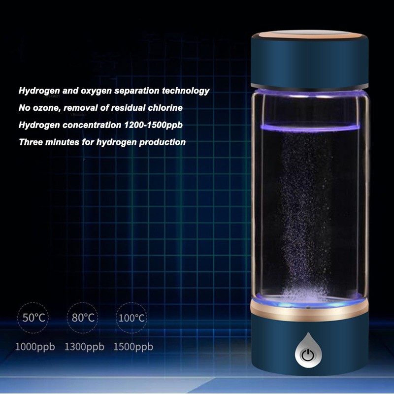 Hydrogen Water Bottle 420ml Rechargeable SPE PEM Technology Portable Hydrogen