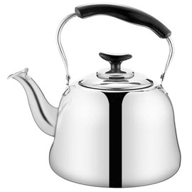 PRETYZOOM Stainless Steel Whistling Tea Kettle with Built-in Tea Strainer 1.5L Large Capacity Stove Top Kettle for Boiling Water with Heat Resistant Handle
