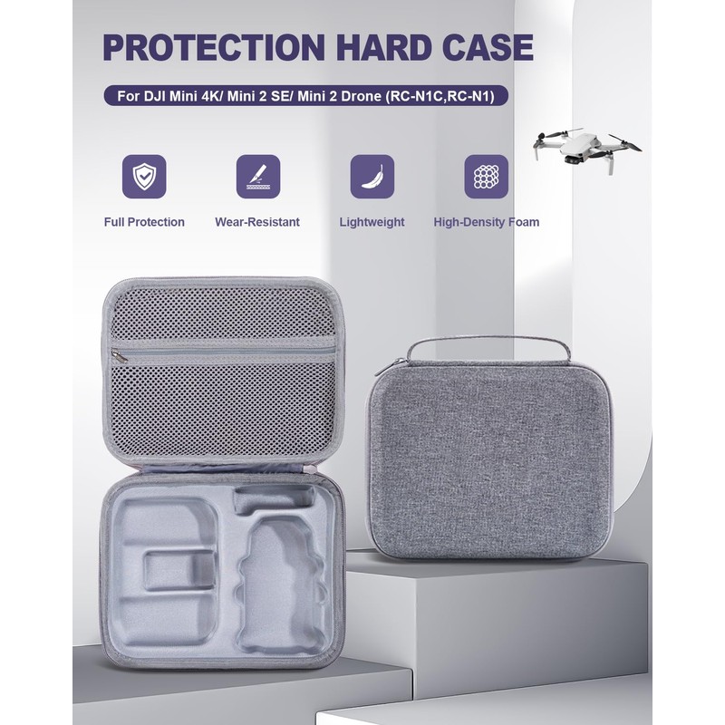 LINGHUANG Mini 2 SE Case Bag,Waterproof Shockproof Mini 4K Storage