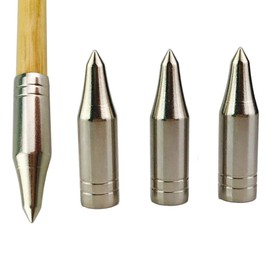 SHARROW Pack of 24 8 mm Archery Hunting Arrow Tips Stainless Steel Arrow Heads (Silver)