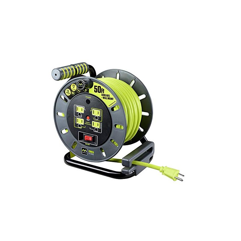 Masterplug Extension Cord Reel (50 ft.) with Wall Mount
