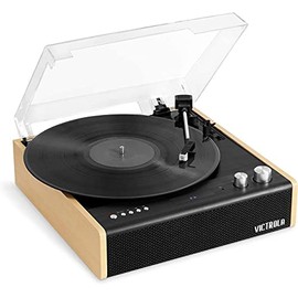 Victrola Eastwood 3-Speed Bluetooth Turntable with Built-in Speakers and Dust Cover | Upgraded Turntable Audio Sound | Black (VTA-72-BAM)