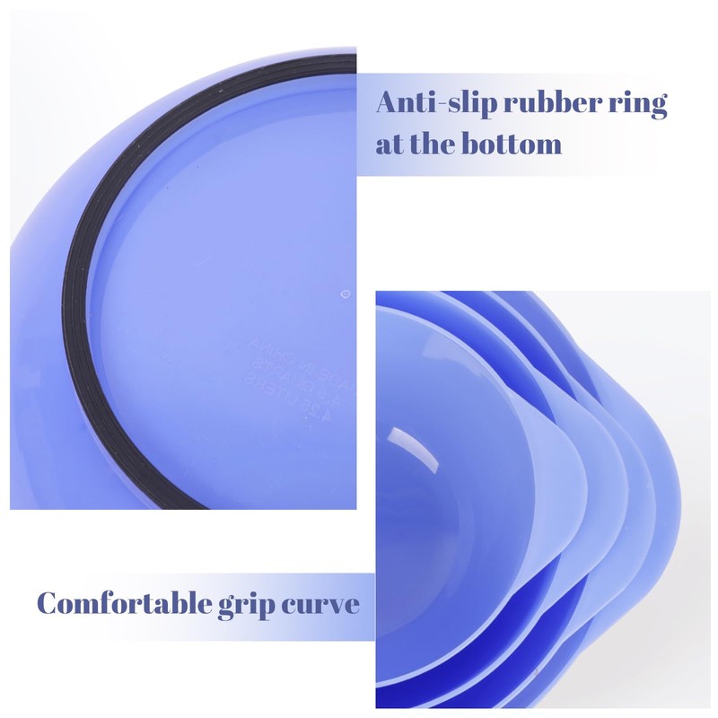 BoxedHome Mixing Bowl Set Plastic Salad Bowl Non-Slip Stackable Serving