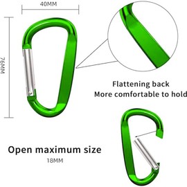 10 Pack 3''/76MM Aluminum Spring Snap Hook, Multicolor Carabiner D Ring Shape,Carabiner Clip, Accessories for Fishing,Hiking,Camping,Traveling,Keys,Backpack,Dog Leash and Keychain,Locking Clips