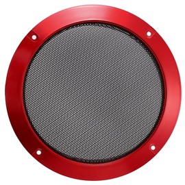 MACHSWON Car Audio Speaker Grill Cover Mesh Metal Woofer Decorative Horn Guard Circle Grille 7.28 Inch Protector Red
