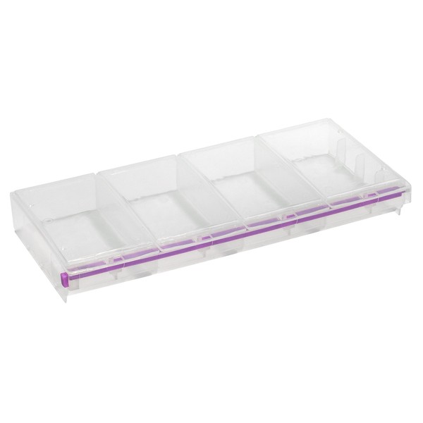 Craft Mates Bead Organizer and Plastic Storage Containers for Crafts, Buttons, Pins and More, 4 Compartments, 2XL, Clear Lids